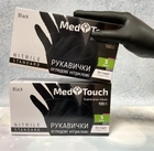 Нитриловые перчатки MedTouch размер S 50 пар\100 шт неопудренные черные - изображение 1
