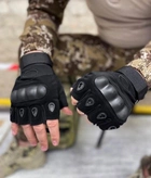 Тактические перчатки беспалые Oakley (велорукавицы, моторукавицы) Черные М 18-20 см. - изображение 1