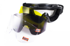 Защитные очки маска со сменными линзами Global Vision Windshield 3Kit AF (желтая + прозрачная + серая) с диоптрической вставкой - изображение 4