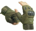 Перчатки Тактические без пальцев Зеленый Военные Clefers Tactical GLV размер M (5002111) - зображення 4