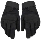 Перчатки тактические с закрытыми пальцами летние с косточками Черные - изображение 1