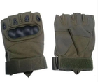 Перчатки тактические с открытыми пальцами летние с косточками Темный Хаки - изображение 2
