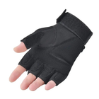 Перчатки тактические с открытыми пальцами летние с косточками Черные - изображение 6