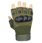 Летние тактические перчатки с открытыми пальцами с косточками Светлый Хаки - изображение 5
