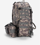 Рюкзак тактический армейский камуфляжный пиксельный серый 56 литров з сумочками - изображение 5