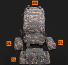Рюкзак тактический армейский камуфляжный пиксельный серый 56 литров з сумочками - изображение 12