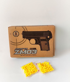 Железный пневматический детский пистолет на пульках ZM 03 Плюс 2 пакета пулек в подарок