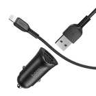 АЗУ Hoco Z39 Farsighted dual port QC3.0 Car charger set(Lightning) Black