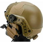 Навушники для стрільби Тактичні Мікрофон Кріплення на шолом Активні COYOTE EARMOR M32 Коричневий - изображение 7