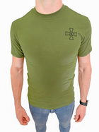 Футболка Піксель ЗСУ + футболка олива з хрестом ЗСУ літня військова футболка тактична для всіх Набір 2шт Розмір 2XL (54) - зображення 3