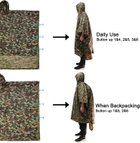 Військовий Водонепроникний дощовик Пончо , багатофункціональний килимок для чоловіків зростом більше 160 см ( Колір - Камуфляж ) - зображення 5