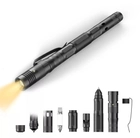 Тактична ручка багатофункціональна 6 в 1 для самооборони та кемпінгу подарунок для військового - зображення 4