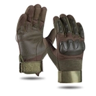 Перчатки тактические военные-армейские сенсорные CAMO с защитой костяшек кулака дышащие, боевые L Olive CMO911-1 - изображение 1