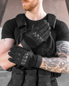 Тактичні повнопалі рукавички (велорукавиці, моторукавиці) Eagle Tactical ET-12 Black Розмір М - зображення 10