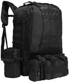 Рюкзак тактический с подсумками MHZ A08 50 л, черный - изображение 1