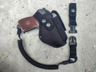 Кобура поясная для пм + шнур страховочный петля Фастекс с чехлом подсумком под магазин Oxford чёрная 11609-3 MS - изображение 2
