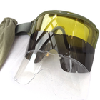 Тактические противоосколочные защитные очки со сменными линзами цвет оправы олива (SD-GL-500) - изображение 3