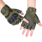 Тактические перчатки без пальцев, беспалые, Олива, размер XЛ (1907224202) - изображение 3