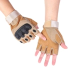 Тактичні перчатки без пальців, безпалі, Пісочні, розмір XЛ (1907224206) - зображення 3