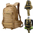 Рюкзак тактичний військовий з кишенею для автомата YAKEDA 40L Койот KFC087 - зображення 1