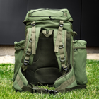 Військовий рюкзак 80л Хакі Тактичний рюкзак на 80 літрів з системою MOLLE CORDORA Tactical 80L Олива Армійський Штурмовий Воєнний Рюкзак Непромокальний з пластинами - зображення 4
