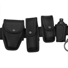 Ремінь тактичний MFH з кобурою для пістолета, наручників, газового балончика, ліхтаря, рації, кийки та ключів - Black - 22763A - зображення 3