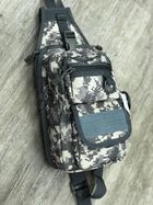 Тактическая нагрудная сумка с кобурой, много отделений, прочная и многофункциональная с липучкой Камуфляж Песочный - изображение 2