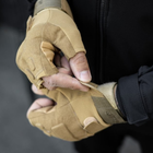 Тактичні рукавички безпалі HIMARS колір бежевий Tactical Gloves PRO beige для ЗСУ ТРО ССО розмір M - зображення 5