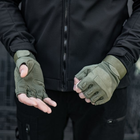 Тактичні рукавички безпалі HIMARS колір Хакі Tactical Gloves PRO green для ЗСУ ТРО ССО розмір XL - зображення 1