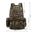 Рюкзак EKIPINUA Military Survival тактичний 50 л Модульний Камуфляж-піксель - зображення 3