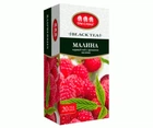 Черный чай Три Слона Малина в пакетиках 20 шт