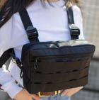 Тактическая нагрудная сумка жилет, разгрузочная (Черная) - изображение 4
