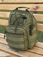 Тактический рюкзак сумка на плечо Tactic Backpack 10л 28х10х20 см (Olive) - изображение 3