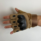 Тактичні перчатки без пальців Gloves HF 1 койот L - зображення 5