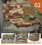 Тактичний військовий костюм YAKEDA G3 Multicam Убакс та Штани із захистом колін XXL Multicam YK0020807-3 - зображення 11