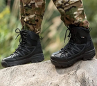 Берці FREE SOLDIER, чорні, дихаюча, водовідштовхувальне, похідне взуття, тактичні армійські черевики, військові черевики р.46 - зображення 2