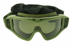 Очки тактические маска защитные для Армии ЗСУ Attack 3 стекла в комплекте цвет олива - изображение 5