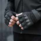 Тактические Военные Перчатки Без Пальцев Для Военных с накладками Черные Tactical Gloves PRO Black XXL Беспалые Армейские Штурмовые - изображение 3