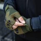 Тактичні Військові Рукавички Без Пальців Для Військових з накладками Хакі Tactical Gloves PRO Olive L Безпалі Армійські Штурмові - зображення 8