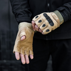 Тактичні Військові Рукавички Без Пальців Для Військових з накладками Койот Tactical Gloves PRO Coyot L Безпалі Армійські Штурмові - зображення 7