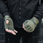 Тактические Военные Перчатки Без Пальцев Для Военных Хаки Tactical Gloves PRO Olive L Беспалые Армейские Штурмовые - изображение 7