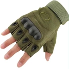 Перчатки тактические без пальцев (зелёные) - изображение 1