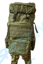 Рюкзак тактичний 70 - 80 літрів об'єм, чоловічий тактичний рюкзак 70л - 80л, водовідштовхувальний оксфорд, Bounce ar. OLIV-70-80L, колір олива - зображення 3
