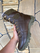 Берці зимові черевики тактичні чоловічі, туфлі тактичні чоловічі берці зимові, натуральна шкіра, розмір 46, Bounce ar. TM-VN-1946, колір коричневий - зображення 3