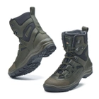 Берці зимові черевики тактичні чоловічі, туфлі тактичні чоловічі берці зимові, натуральна шкіра, розмір 43, Bounce ar. PI-SA-8243, колір хакі - зображення 5