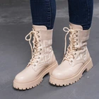 Ботинки женские Fashion Horseshoe 3367 39 размер 25 см Бежевый 4228154
