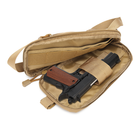 Сумка тактическая через плечо или на пояс, барсетка военная мужская с местом для пистолета - Хаки - изображение 5