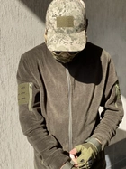Кофта флисовая мужская военная тактическая с липучками под шевроны ВСУ (ЗСУ) 8049 48 размер хаки - изображение 10