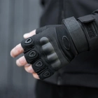 Перчатки Тактические черный казак беспалые с накладкой Черный M SSpe1 213 - изображение 1