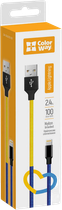 Кабель Colorway USB - Apple Lightning (national) 2.4А 1 м Синьо-жовтий (CW-CBUL052-BLY)